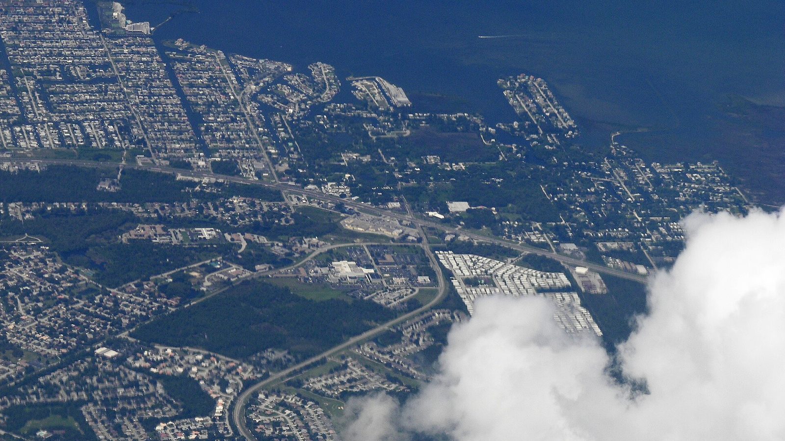 Hudson, Florida and the Gulf coast from the air